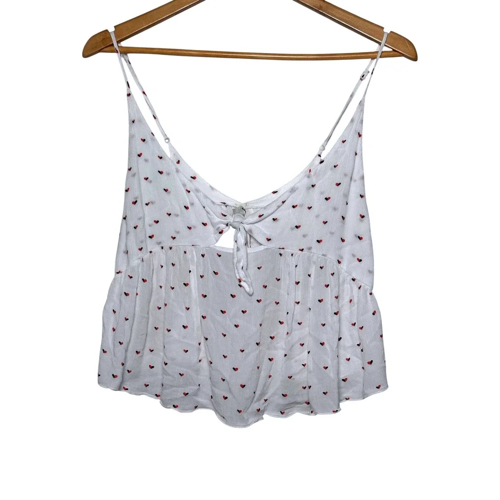 Intimately Free People Riviera Heart Print Babydoll Cami Tank Top Size XS